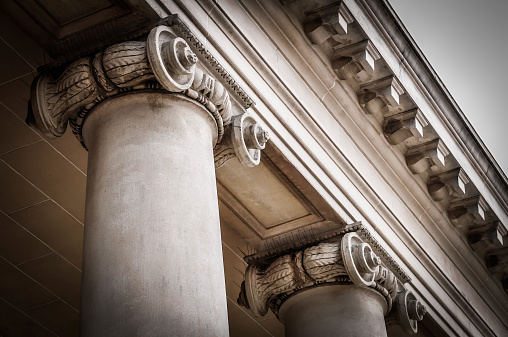 Pillars of a courthouse.